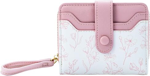 Dinosaur Slim Wallet for Women, Compact Card Holder with Wrist Strap (Animal purple, 4.96 in - 3.74 in - 1.18 in) in Saudi Arabia
