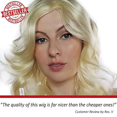 ALLAURA Womens Long Blonde Curly Wig With Bangs 70's Wigs Disco Costume Wig Feathered Flick in Saudi Arabia