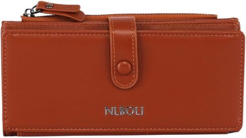 Women Large Bifold Wallet, PU Leather Purse with Multiple Card Slots, Coin Zipper Compartment, Stylish Ladies Wallet in Saudi Arabia