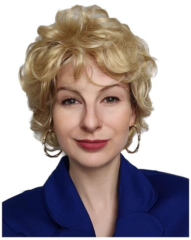 ALLAURA Womens Long Blonde Curly Wig With Bangs 70's Wigs Disco Costume Wig Feathered Flick in Saudi Arabia