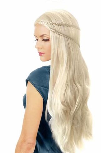ALLAURA Womens Long Blonde Curly Wig With Bangs 70's Wigs Disco Costume Wig Feathered Flick in Saudi Arabia
