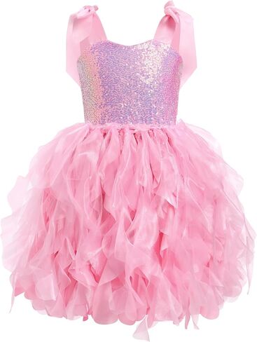 Girls Sequins Tutu Dress Sparkly Tulle Princess Birthday Prom Pageant Graduation Dresses 2-10Y in Saudi Arabia