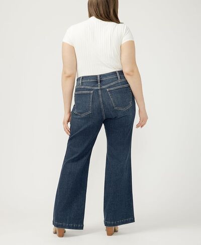 شركة Silver Jeans Co. بنطلون جينز Avery عالي الارتفاع للنساء بمقاس كبير، غسيل متوسط، 12 عرض × 31 طول in Saudi Arabia