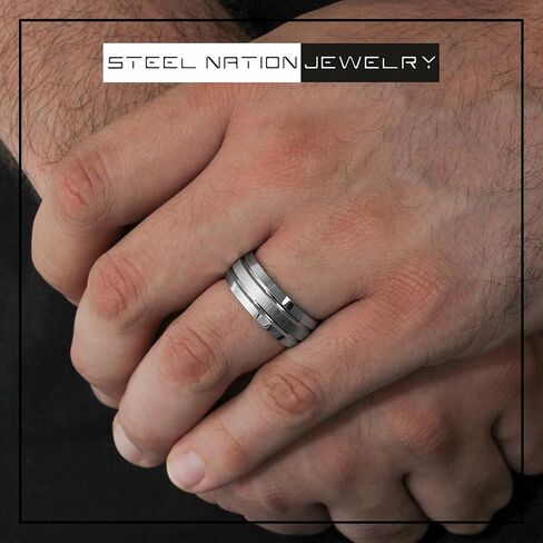 Men's Cobalt Chrome Wedding 9mm Band Textured Center Ring in Saudi Arabia
