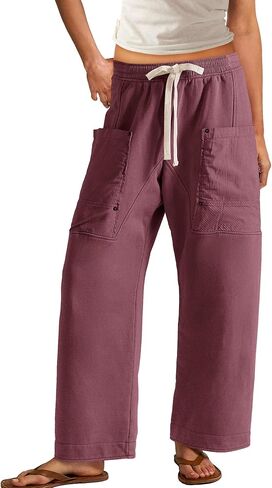 Yanekop Womens Wide Leg Pants Casual Baggy Palazzo Pants High Elastic Waist Drawstring Trousers with Pockets in Saudi Arabia