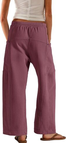 Yanekop Womens Wide Leg Pants Casual Baggy Palazzo Pants High Elastic Waist Drawstring Trousers with Pockets in Saudi Arabia