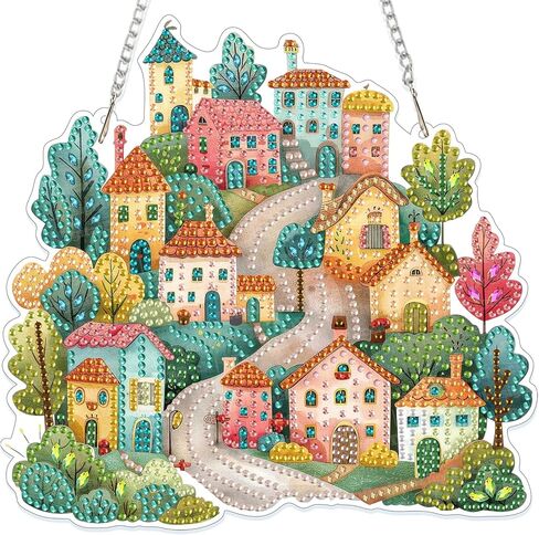 GHHKUD Hummingbirds Diamond Painting Pendant Ornament for Adults Double Sided, Flowers Diamond Art Hanging Pendant, DIY Special Crystal Diamond Gem Painting Board Kit for Window Home Decor in Saudi Arabia