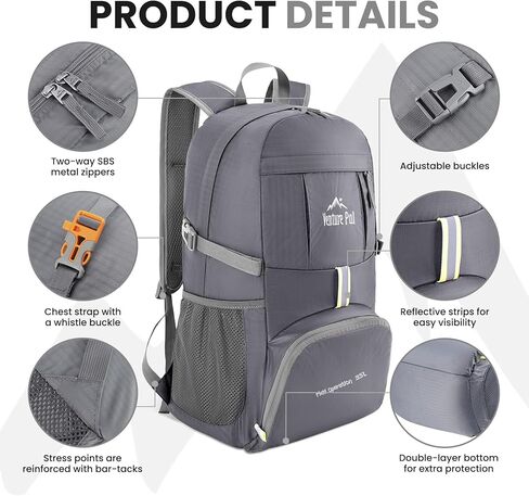 Venture Pal 35L Ultralight Lightweight Packable Foldable Travel Camping Hiking Outdoor Sports Backpack Daypack in Kuwait