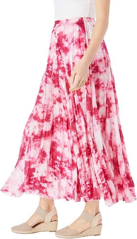 Woman Within Plus Size Pull-On Elastic Waist Crinkle Printed Skirt in Saudi Arabia