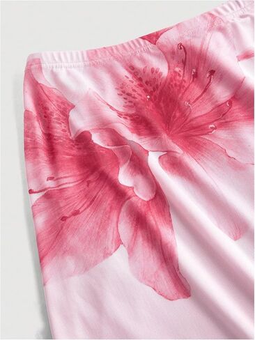 GORGLITTER المرأة بوهو الأزهار طباعة شبكة ماكسي تنورة العصرية الصيف الجرافيك مرونة عالية الخصر الشاطئ التنانير الطويلة in Kuwait