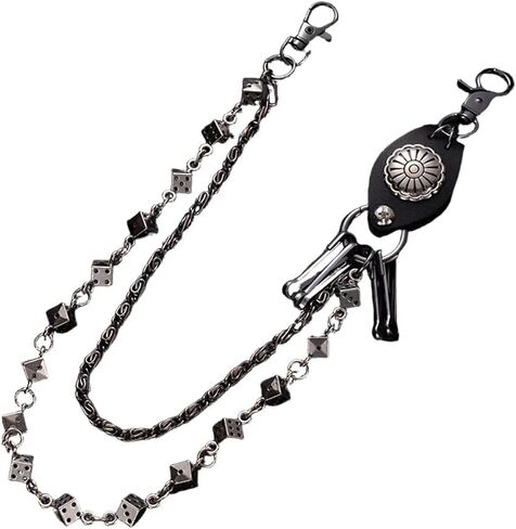 Acxico 1 Piece Vintage Charm Double-Layer Dice Versatile Pants Chain - Suitable for Men & Women, Ideal for Casual Outings, Holiday Gatherings, Friend Parties & Performance Trendy Outfits in Saudi Arabia