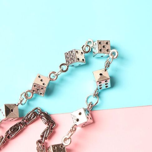 Acxico 1 Piece Vintage Charm Double-Layer Dice Versatile Pants Chain - Suitable for Men & Women, Ideal for Casual Outings, Holiday Gatherings, Friend Parties & Performance Trendy Outfits in Saudi Arabia