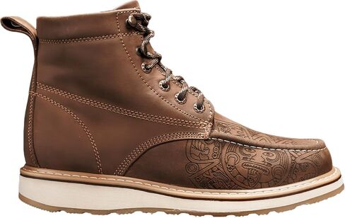 حذاء العمل الرجالي Hammer Force Aztec المحفور بطول 6 بوصات برباط من الأمام - جلد محبب بالكامل، نعل مريح خفيف الوزن، مقدمة ناعمة، مقاوم للزيوت والانزلاق in Kuwait