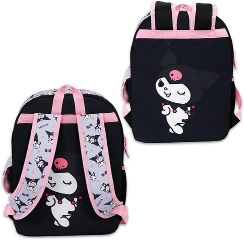 SANRIO Kuromi Backpack with Lunch Box Set - Bundle with 16 School Backpack, Lunch Bag, Water Bottle, Stickers, More | Kuromi School Bag for Girls, Kids in Saudi Arabia