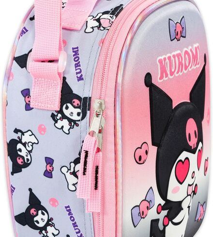 SANRIO Kuromi Backpack with Lunch Box Set - Bundle with 16 School Backpack, Lunch Bag, Water Bottle, Stickers, More | Kuromi School Bag for Girls, Kids in Saudi Arabia