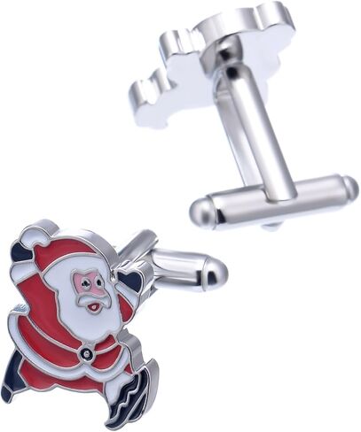 Men's Christmas Cufflinks Santa Christmas Stockings Cuff Links with Gift Box in Saudi Arabia