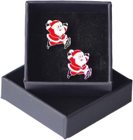 Men's Christmas Cufflinks Santa Christmas Stockings Cuff Links with Gift Box in Saudi Arabia