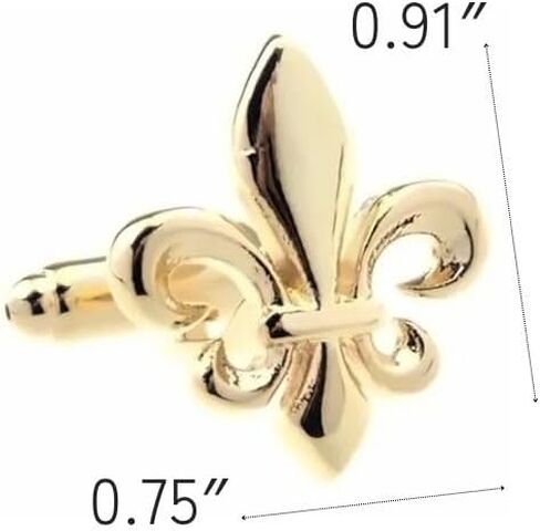 Fleur-de-Lis Emblem Cufflinks Black Gold (Gold) in Saudi Arabia