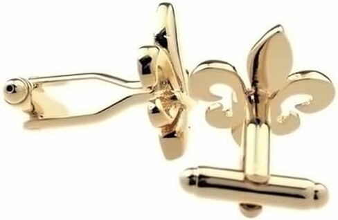 Fleur-de-Lis Emblem Cufflinks Black Gold (Gold) in Saudi Arabia