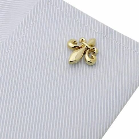 Fleur-de-Lis Emblem Cufflinks Black Gold (Gold) in Saudi Arabia