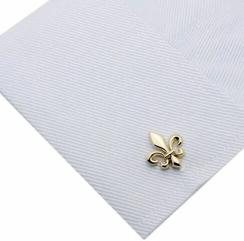 Fleur-de-Lis Emblem Cufflinks Black Gold (Gold) in Saudi Arabia