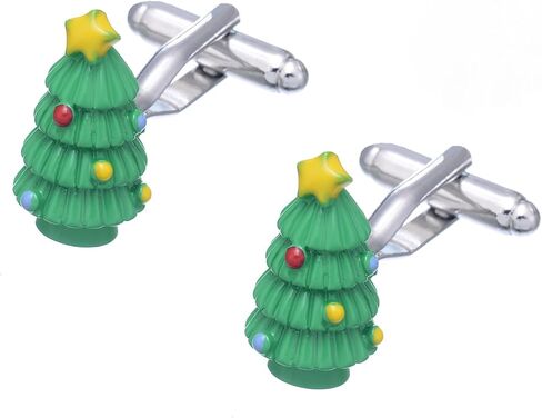 Men's Christmas Cufflinks Santa Christmas Stockings Cuff Links with Gift Box in Saudi Arabia