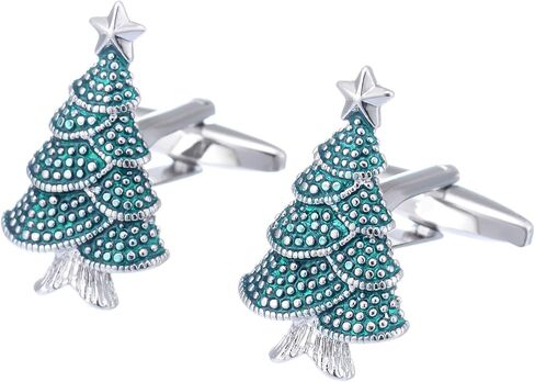 Men's Christmas Cufflinks Santa Christmas Stockings Cuff Links with Gift Box in Saudi Arabia