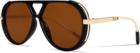 Retro Gold Aviator Sunglasses for Women Men, 2025 Metal Oversized 70s Aviators Black Sun Glasses in Saudi Arabia
