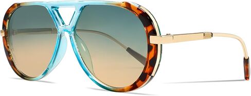 Retro Gold Aviator Sunglasses for Women Men, 2025 Metal Oversized 70s Aviators Black Sun Glasses in Saudi Arabia