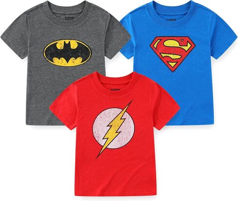 تي شيرت WARNER BROS Justice League Boys بأكمام قصيرة من 3 قطع للأطفال الصغار in Saudi Arabia