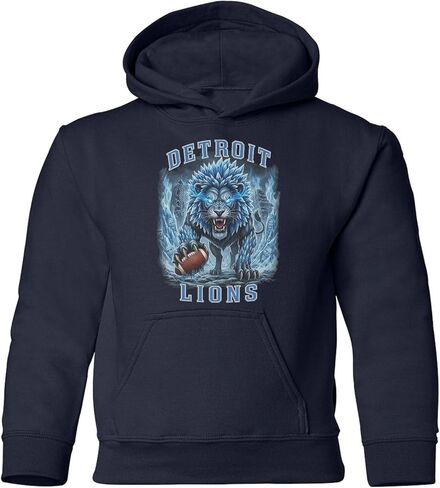 Detroit Halloween Inspired - Electric Roar Lion Desig Youth Hooded Sweatshirt in Saudi Arabia