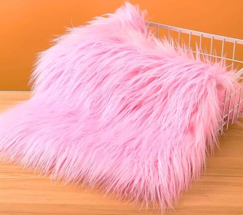 Shaggy Plush Faux Fur Fabric Precut Strips Fluffy Fuzzy Craft Fur for Gnomes Beard Hair Cosplay Costume Dwarf Decoration (Dark Brown, 4x60 inch) in Kuwait