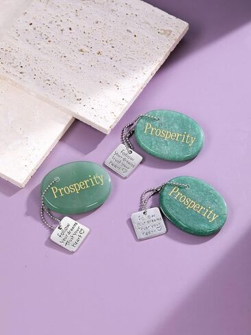 Top Plaza Crystals Stone for Anxiety Healing Gemstone Keychain Engraved Inspirational Follow Your Dreams Trust Your Heart in Saudi Arabia