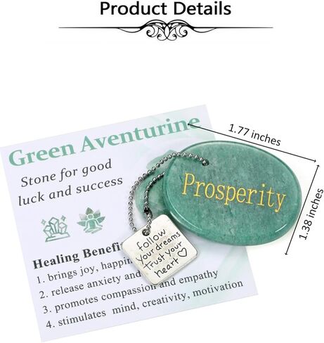 Top Plaza Crystals Stone for Anxiety Healing Gemstone Keychain Engraved Inspirational Follow Your Dreams Trust Your Heart in Saudi Arabia