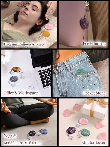 Top Plaza Crystals Stone for Anxiety Healing Gemstone Keychain Engraved Inspirational Follow Your Dreams Trust Your Heart in Saudi Arabia