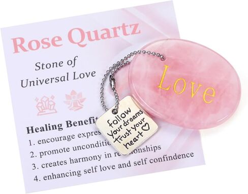 Top Plaza Crystals Stone for Anxiety Healing Gemstone Keychain Engraved Inspirational Follow Your Dreams Trust Your Heart in Saudi Arabia