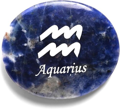 حجر الجمشت القلق، حجر طبيعي منحوت يدويًا من الكريستال زودياك لتخفيف القلق، رموز كوكبة منقوشة على حجر القلق، هدية زودياك للرجال والنساء، التأمل الحوت in Kuwait