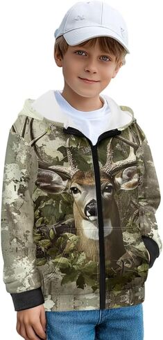Kids Zip up Hoodies for Boys Fleece Jacket 6-16 Years Lightweight Winter Outdoor School Outfits with Pockets in Saudi Arabia