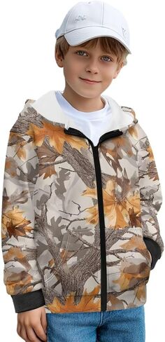 Kids Zip up Hoodies for Boys Fleece Jacket 6-16 Years Lightweight Winter Outdoor School Outfits with Pockets in Saudi Arabia