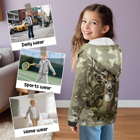 Kids Zip up Hoodies for Boys Fleece Jacket 6-16 Years Lightweight Winter Outdoor School Outfits with Pockets in Saudi Arabia