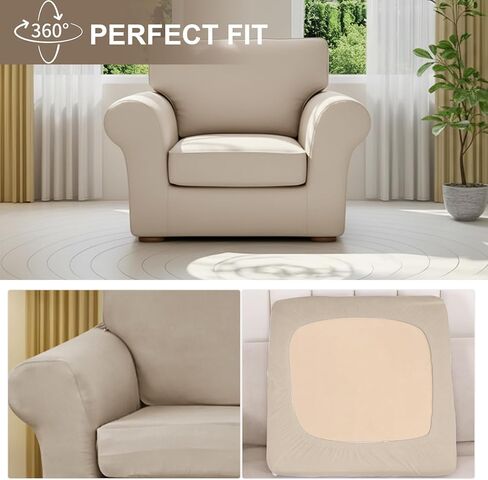 أغطية كراسي Eco-Ancheng، غطاء أريكة، غطاء أريكة، غطاء منزلق للأريكة مع غطاء وسادة مقعد منفصل مع قاعدة مرنة، غطاء منزلق للكرسي مع أذرع، واقي أثاث لغرفة المعيشة، الأطفال والحيوانات الأليفة، 6 in Kuwait