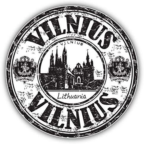Vilnius Lithuania Grunge Rubber Stamp Window Truck Car Bumper Sticker Decal 5'' x 5'' in Saudi Arabia