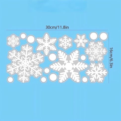 Christmas Window Clings, 57 PCS Static Snowflakes Windows Decals, Window Stickers for Christmas Decorations (White) in Saudi Arabia