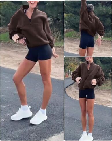 جاكاكي جاكيت صوف نسائي شتوي نصف سحاب كم طويل معطف خريف مقصوص دافئ ملابس خارجية غامضة 2025 ملابس عصرية in Saudi Arabia