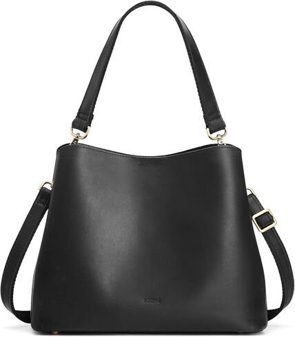 S-ZONE Leather Crossbody Bags for Women Shoulder Bag Multi Compartments Bucket Purses in Saudi Arabia