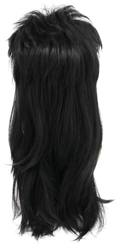 karlery Men Women Long Wavy Black Mullet Wig 70s 80s Punk Rocker Wig for Halloween Costume Cosplay Party in Saudi Arabia