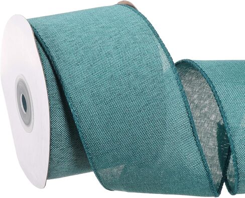 uxcell burlap الشريط السلكي 1-1/2 بوصة × 10 ياردة ، شريط حافة سلكية لزخارف شجرة عيد الميلاد غلاف الزهور ، الأزرق in Kuwait