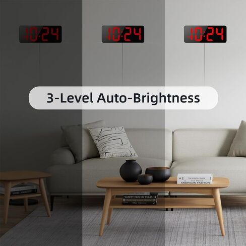 Upgraded Version Digital LED Alarm Clock Red Adjustable Brightness DST Snooze 24H Display for Bedroom Home Office Battery No Included in Saudi Arabia