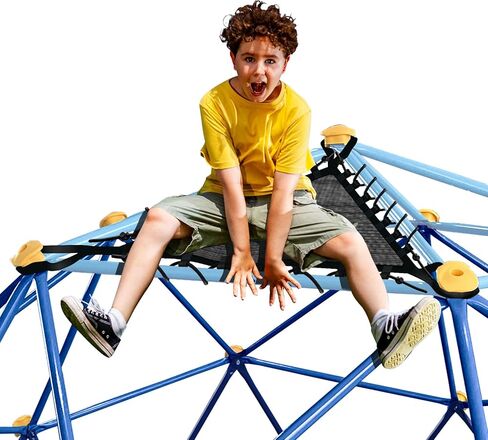 ملعب متسلق على شكل قبة هندسية بطول 10 أقدام، قبة تسلق تدعم 800 رطل مع مقاومة للصدأ والأشعة فوق البنفسجية، صالة الألعاب الرياضية Geo Jungle للأطفال من 3 إلى 8 فناء خلفي، تجميع أسهل بكثير، هدية للأطفال، أزرق + أخضر in Kuwait