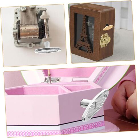 10PCS Metal Music Box Winding Keys Replacement Accessories for DIY Snow Globe and Turntable Toys Key Handles for Music Box Movements in Saudi Arabia